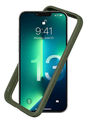 Funda Bumper Para iPhone 13 Pro Max Rhinoshield Verde Camo