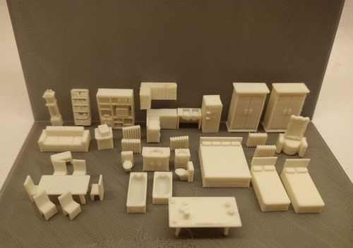 Kit Amoblamiento Interior Casa Escala 1/100. Maqueta. Imp 3d