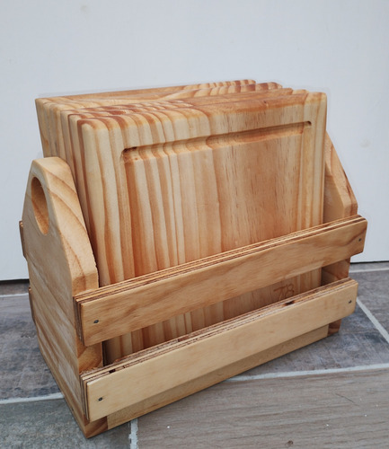 Set 6 Platos De Madera Para Asados Coctel Servicio