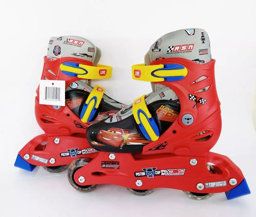 Patines Infantiles En Línea Ajustables Cars Talla 18-21