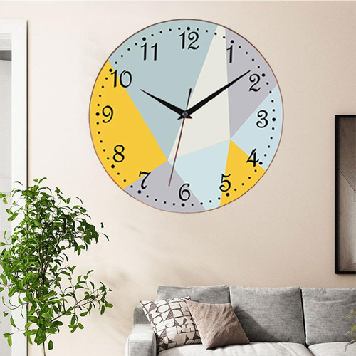 Reloj De Pared Decorativo De 12 Pulgadas Con Geometría
