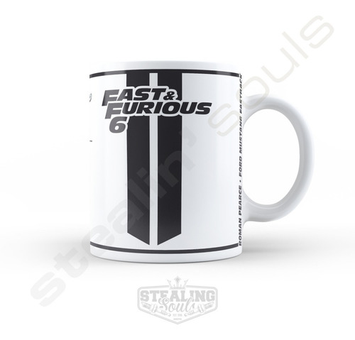 Taza Fast & Furious / Rapido Y Furioso - Roman Pearce - Ford Mustang Fastback - Cine / Pelicula / Coleccion