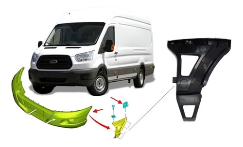 Ménsula Izquierda Parachoque Frontal Ford Transit 2012-2018