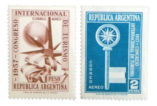 Argentina, Serie Aérea Gj 1086-7 Congr Turismo 57 Mint L9270