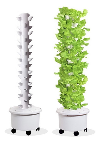 Sistema De Cultivo Torre Hidropónica 42 Plantas Luces Led