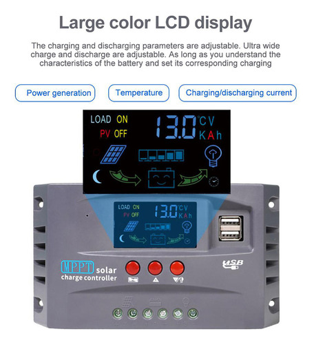 Cargador Solar De Identificación Automática De 12 Voltios/24