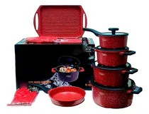 Comprar Juego De Ollas Valeska 11 Pcs Roca Volcanica Con Parrilla