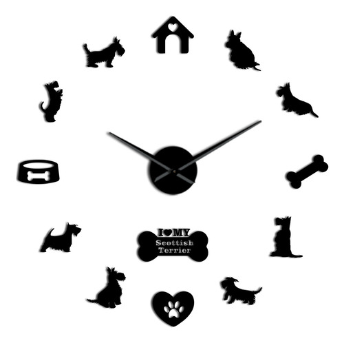 Reloj De Pared Grande Scottish Terrier Aberdeen Terrier I Lo