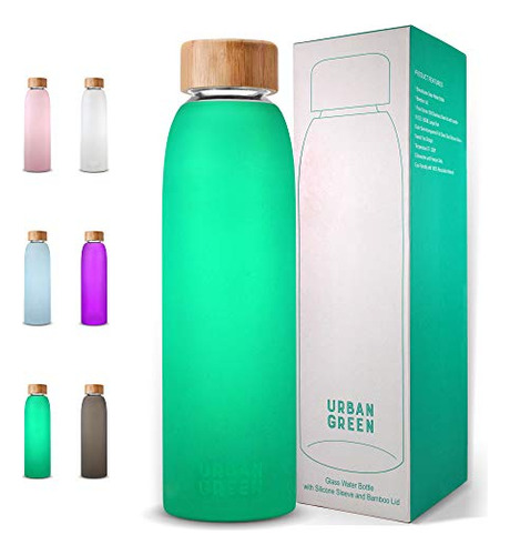 Glass Water Bottle With Protective Silicone Sleeve And ...
