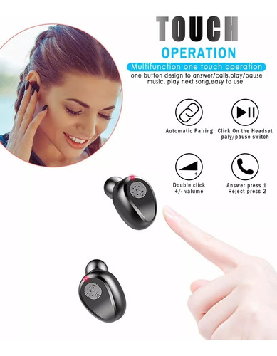Auriculares Intrauditivos Inalámbricos F9 Fingerprint Touch