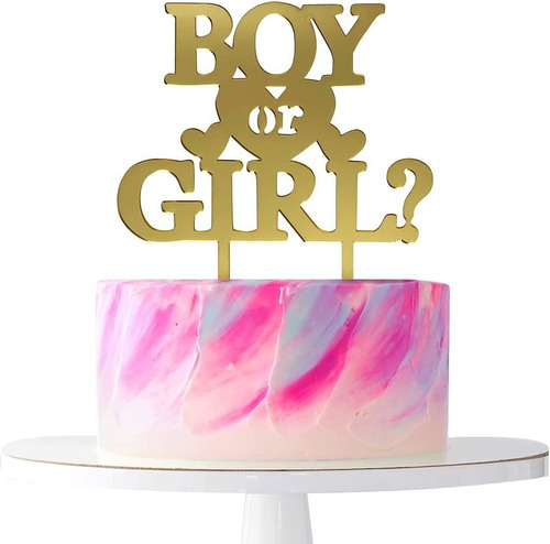 Generic Gender Reveal Cake Topper, Boy Or Girl Acrylic Cake