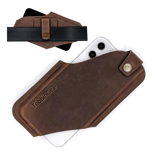 Tobbingear Funda Cuero Para Telefono Celular Clip Cinturon