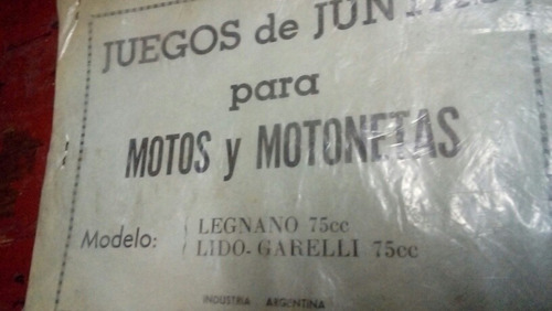 Moto Garelli Lido 75cc Juntas Motor