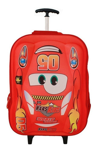 Mochila Rodinhas Carros Infantil + Lancheira + Estojo Kit