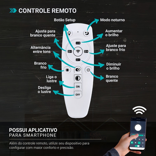 Lustre Moderno Led Luminária C/ Dimmer 100cm Preto Círculos 110V/220V