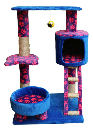Rascador Arbol Torre Para Gatos 4 Pisos Castillo Accesorios Color Rosa