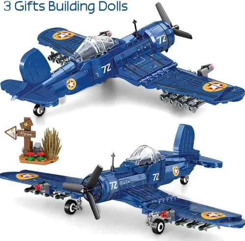 Riceblock Attack Airplane F4u Juego De Construcción, De Con