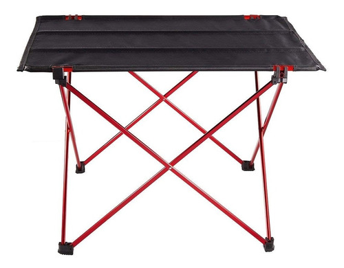 Mesa Camping Dobravel Aluminio E Nylon Com Sacola Transporte 57x43cm Desmontavel Muito Resistente Leve E Portatil Praia 