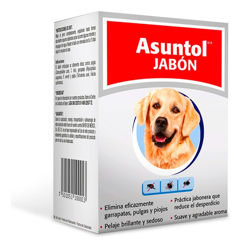 Asuntol® Jabón En Barra Antipulgas Y Garrapatas Para Perros 