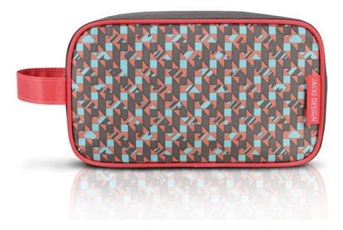 Necessaire Feminina G Com Alça City Jacki Design Ahl17565 Cor Cinza Zigzag