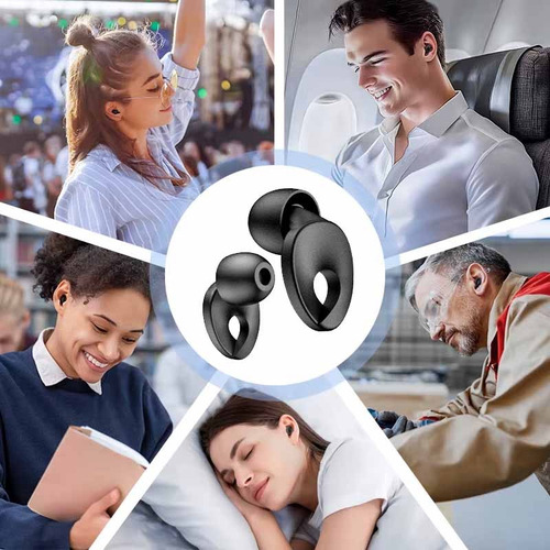 Tapones Para Oídos Protector Auditivo Reducción 28db Negro
