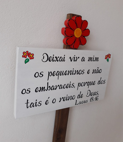 Placa De Jardim: Lucas 18:16 Deixai Vir A Mim Os Pequeninos