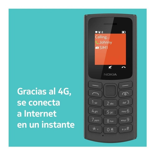 Imagen 3 de 5 de Celular Nokia 105 4g - 48mb Ss Negro