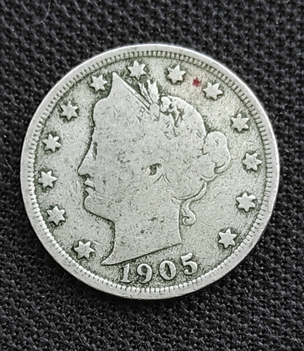 5 Centavos Dólar Eeuu 1905 Moneda Antigua Colección