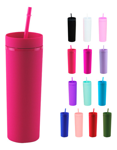 Paquete 3 Vasos Skinny Jumbo 650ml Sin Personalizar Acrílico