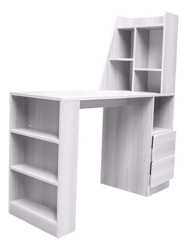 Escritorio Home Office Con Repisas Bossa Rivia Blanco