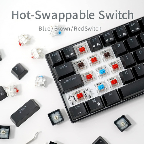 Teclado Mecánico Rk Royal Kludge, Inalámbrico, Rgb, 60 %