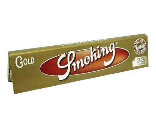 Caja Papel Fumar Papers Cueros Smoking Gold Dorado King Size