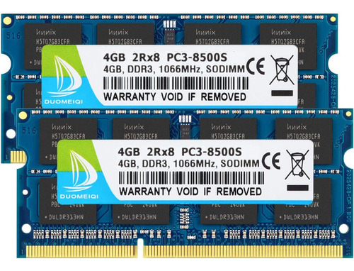 Duomeiqi Ram Ddr3 8gb Kit (2 X 4gb) Pcpcs Ddrmhz So-dimm Cl7