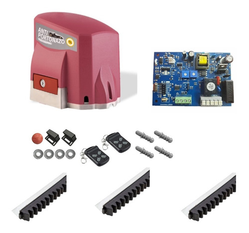 Kit Motor Veloti 500 Antiportonazo+3 Cremalleras + 2control