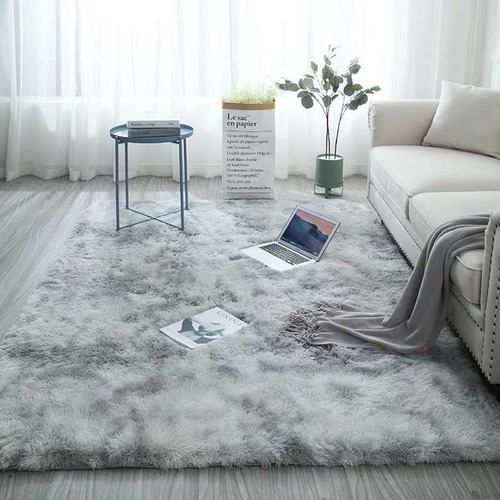 Alfombra Shaggy Super Suave Color Gris Oscuro 160 * 200 Cm L