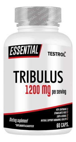 Tribulus 1200 Mg | Testrol | Essential | 60 Caps Sabor Sin sabor