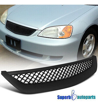 Fits 2001-2003 Honda Civic T-r Type Hood Grill Mesh Gril Aai