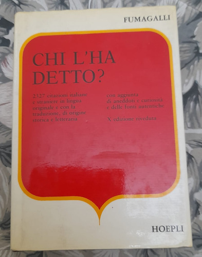 Libro  Chi L'ha Detto?  Giuseppe Fumagalli. Citas Y Frases