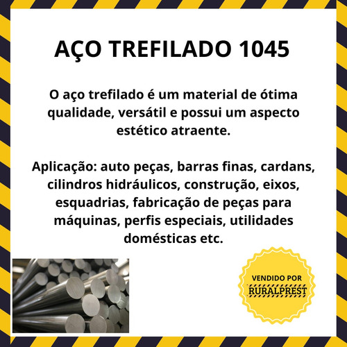 Tarugo Aço Sae 1045 Trefilado Ø (5/8p) 15,87mm X 300mm -30cm