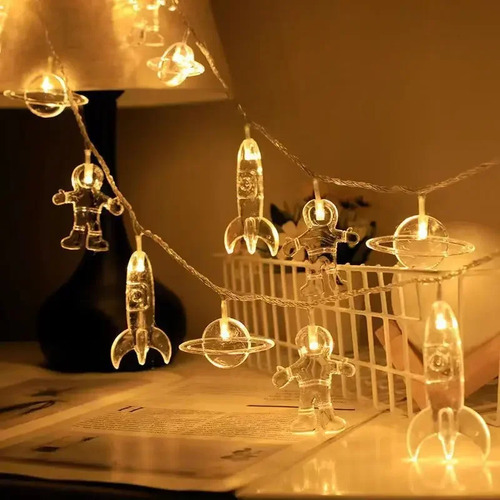 Nueva Batería Astronaut Rocket Planet Fairy Light Garl De 10