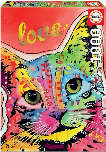 Rompecabezas Arte Dean Russo Tilt Cat Love 1000 Pzas Educa