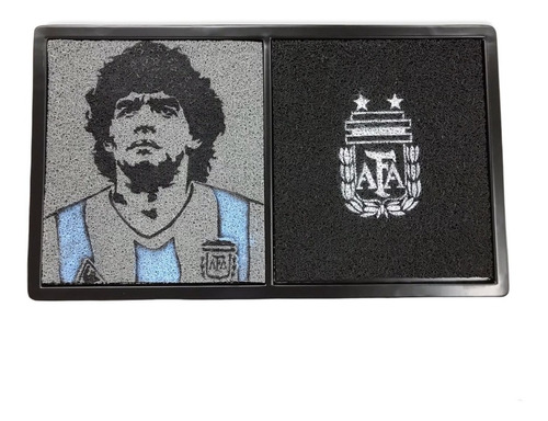 Alfombra Sanitizante Doble Pvc Color Diseño Maradona X9