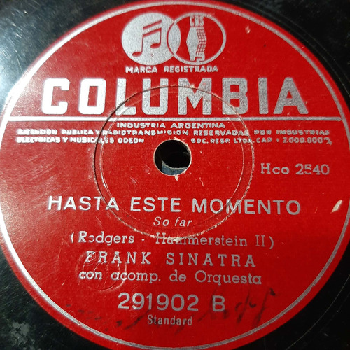 Pasta Frank Sinatra Acomp Orquesta Columbia C230