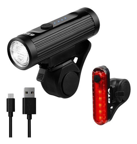 Kit Lanterna Farol Bike 700 Lumens E Sinalizador Traseiro