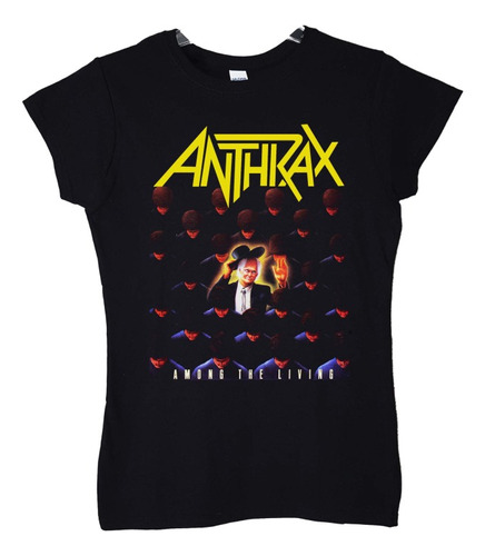 Polera Mujer Anthrax Among The Living Colores Metal Abominat