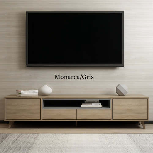 Mueble Para Televisión Estilo Nórdico Minimalista 180x40x56