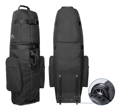 Bolsa De Viaje Con Ruedas Para Palos De Golf - 600 D, Negro.