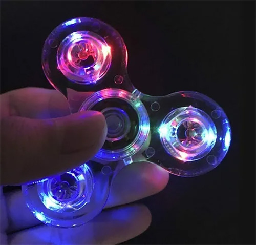 6 Fidget Spinner Descompresión Brillante Led Colores Relajan