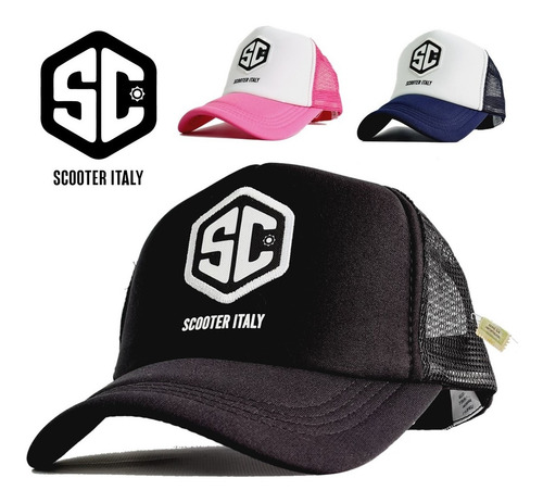 Imagen 7 de 10 de Gorra Trucker Marca Scooter Italy Original Parche Bordado