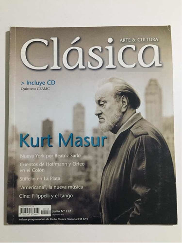 Revista Clásica Arte & Cultura # 152  Junio 2001 Sin Cd